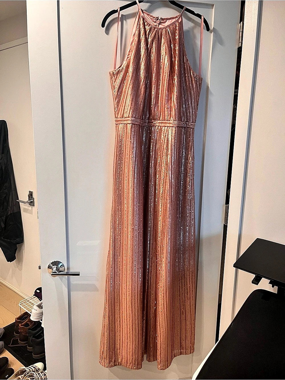 WEDDING WAY Sequin Maxi Dress in Pink 
Like New
